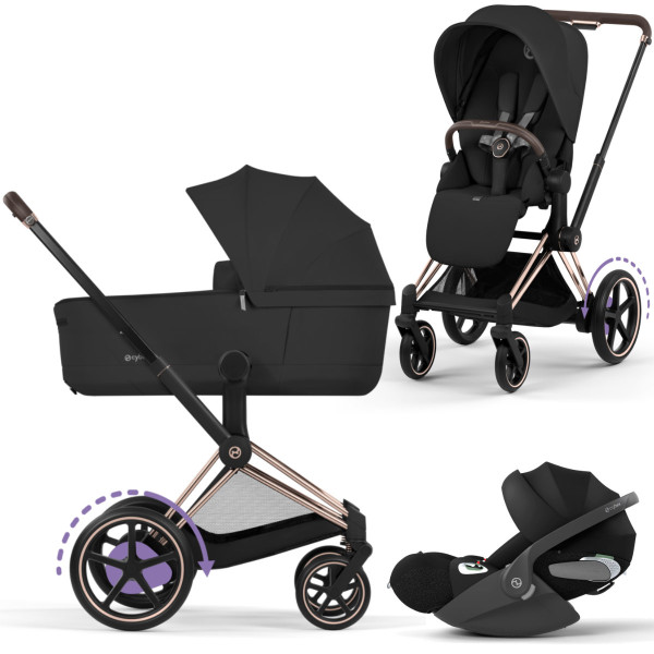 Cybex e-Priam 5 Comfort Kombikinderwagen Set 3 in 1 inkl. Cloud T i-Size Babyschale