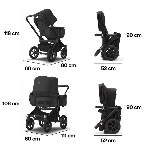 Bugaboo Donkey 5 Mono Kinderwagen-Set 3in1 mit Cybex Cloud T i-Size Babyschale