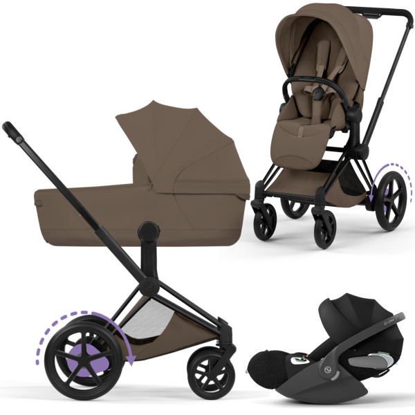 Cybex e-Priam 5 Comfort Kombikinderwagen Set 3 in 1 inkl. Cloud T i-Size Babyschale