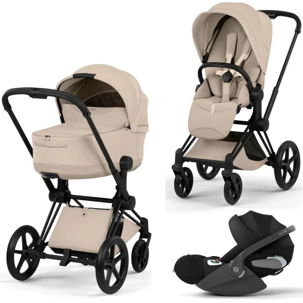 Cybex Priam 5 Style Kombikinderwagen Set 3 in 1 inkl. Cloud T i-Size Babyschale – Premium Travelsystem