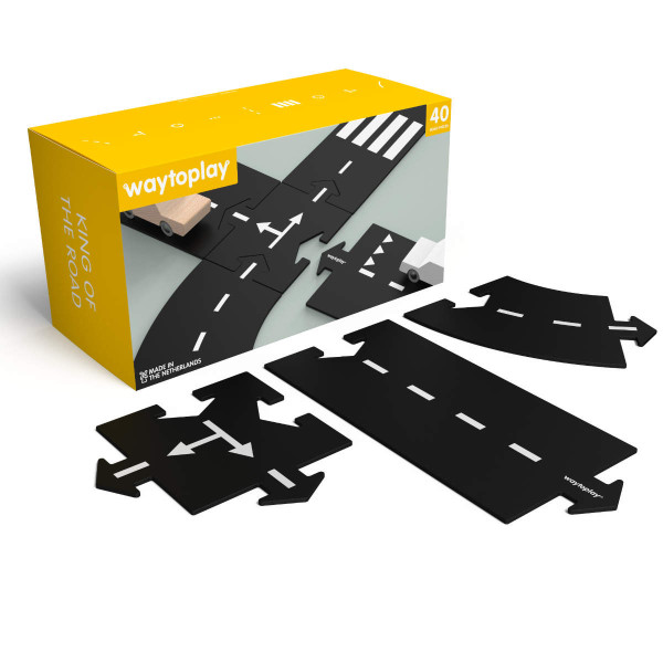 Waytoplay King of the Road Extra Large Set – Flexible Spielstraße, 40-teilig