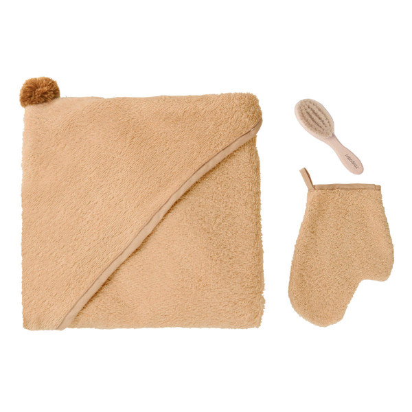 Nobodinoz So Cute Baby-Badeset 3-teilig (Badetuch, Waschlappen & Haarbürste)