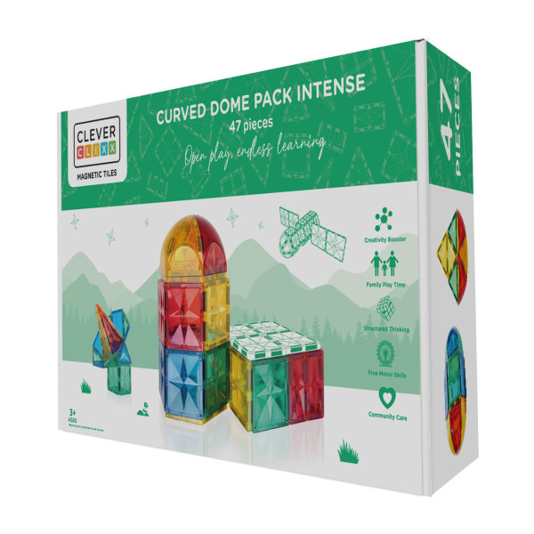 Cleverclixx Curved Dome Pack Intense – 47 Teile Magnetbausteine